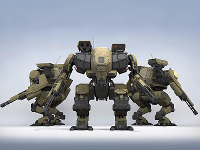 Game Movie Character Large Mech Robots With Multiple Weapons And Combat Design 3d model
