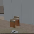 Modern Minimalist Side Table With Beige Leather Top And Metal Frame In Living Space