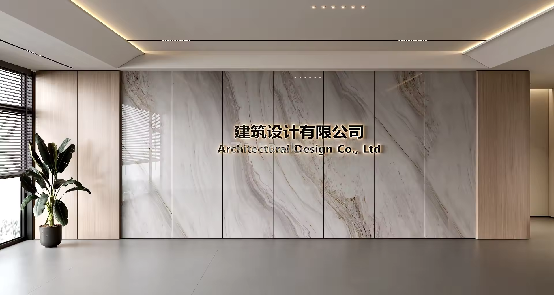 Modern Front Desk Background Wall Simple Background Wall Front Desk Reception Area Background Wall Company Front Desk Background Wall 3d model