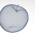 Wireframe Apple 3D Model in Blue for Home Living Decorative Use