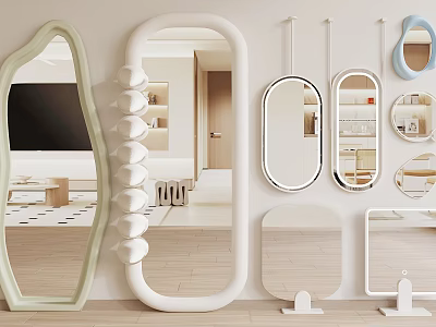 Various Shaped Decorative Mirrors For Modern Home Interior Decoration 3d model