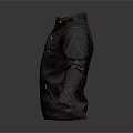 Black Leather Jacket With Red Lining Multiple Zippers And Functional Pockets 3d model