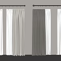 Modern Curtains in Beige Grey and White Hanging on Curtain Rods for Home Decor