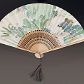 Traditional Chinese Folding Fans As Decorative Wall Hangings With Artistic Patterns And Tassels