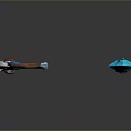 Fantasy Style Bow And Arrow Weapon Design With Blue Accents And Feather Details