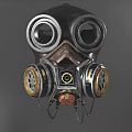 Gas Mask Gas Mask Biochemical Head-Mounted Laboratory Gas Protective Cover 3d model