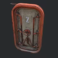 Vintage Industrial Safety Doors With Red Frames Gray Panels And Number 2