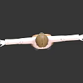 3D Character 3D Model Front And Side View With Pink Shirt Orange Apron Arms Extended