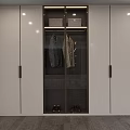 Modern Open Closet Design With Hanging Clothes Shelves Storage Boxes And Decorative Plant