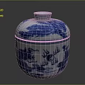 Chinese Style Blue And White Decorative Jar With Dragon Phoenix Patterns And Tai Chi Symbol