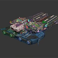 Detailed Futuristic Blue Mechanical Structure With Tracked Base And Complex Components 3d model
