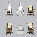 Stylish Office Chair Models With Tufted Upholstery And Wooden Swivel Base