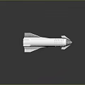 Futuristic White Space Rocket Flying with Engine Trail in Outer Space Exploration 3d model