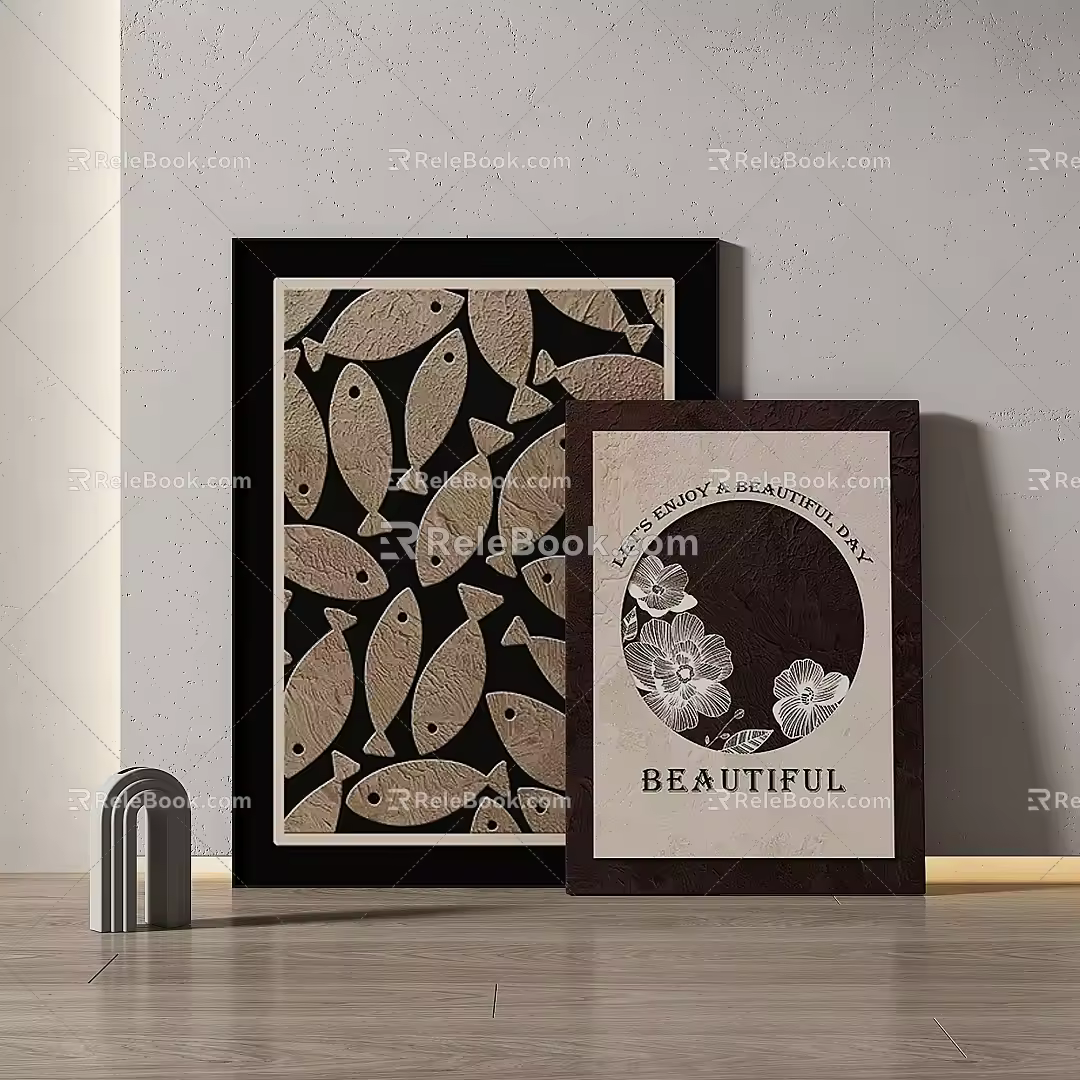 Simple medieval decorative painting 3d model