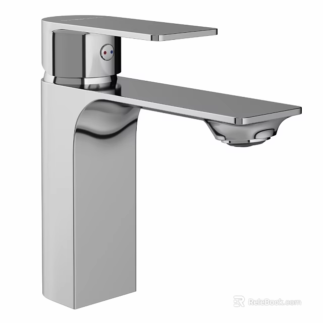 Modern Chrome Bathroom Faucet With Single Handle Sleek Contemporary Design 3d model 