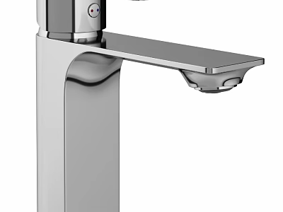 Modern Chrome Bathroom Faucet With Single Handle Sleek Contemporary Design 3d model