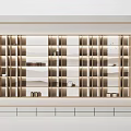 Elegant Modern Decorative Cabinet With Open Grid Design And Creamy White Wooden Shelves