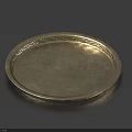 Elegant Dinnerware Set Round Metal Tray With Intricate Hollow Out Edge Design