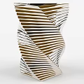 Elegant Modern Metallic Twisted Striped Decorative Sculpture Set for Home Decor