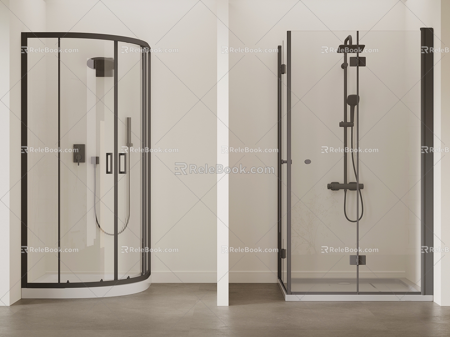 Modern shower room shower shower partition 3d model