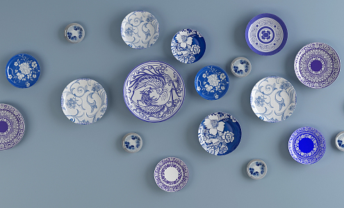 New Chinese Plate Wall Decorations Plate 3d model