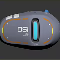 Futuristic Spacecraft 77 Model With DSI Logo And Blue White Exterior Design