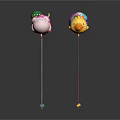 Various Colorful Cartoon Character Balloons With Strings For Party Decoration