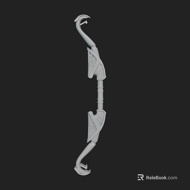 White Bow Weapon 3D Model With Modern Design And Detailed Structure 3d model