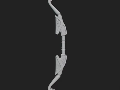 White Bow Weapon 3D Model With Modern Design And Detailed Structure 3d model