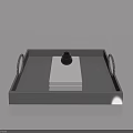 Swing Door Components with Gray Tray Black Knob White Block and Silver Ring Handles