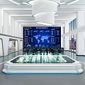 Modern Monitoring Room With Large Digital Screen Data Display And Advanced Control Console