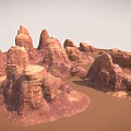 Natural Rock Cluster With Rugged Textured Surfaces And Earthy Brown Red Tones