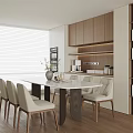 Modern Restaurant Dining Table and Chair Island Table Island Table 3d model