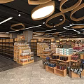 Supermarket Department Store Interior With Well Arranged Shelves Organized Product Displays Modern Lighting And Spacious Layout