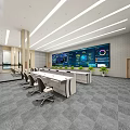 modern monitoring room hall 3d model