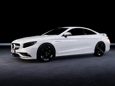 White Luxury Sports Coupe With Sleek Design And Black Alloy Wheels 3d model