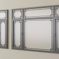 Elegant Modern Casement Windows With Gray Frame Lattice Design Wall Mounted 3d model