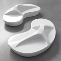 White Modern Landscape Seats With Unique Curved Shape For Outdoor Spaces
