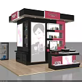 LUXE NOVA Mall Counter Featuring Modern Design Display Shelves Cosmetics Products And Large Billboard