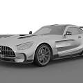 Mercedes AMG GT High Performance Sports Car With Silver Exterior And Aerodynamic Spoiler