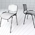 Two Modern Leisure Chairs With Blue Velvet Fabric And Sleek Metal Legs Design