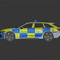 Audi Police Car With High Visibility Checkered Paint And Markings