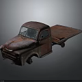 Rusty Vintage Old Flatbed Truck With Weathered Exterior And Classic Design
