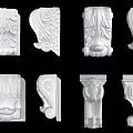 Ornate Decorative Capitals With Intricate Carved Patterns And Classic Designs