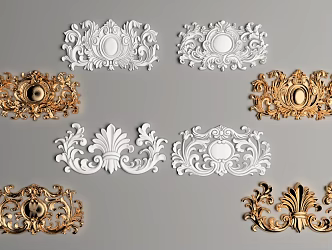 European-style carved 3d model