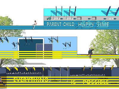 modern landscape wall fitness landscape wall model