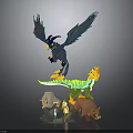 Vibrant Fantasy Animal 3D Models Featuring Mythical Bird Dragon And Small Creatures