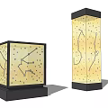 Rectangular And Square Outdoor Lights Featuring Constellation Star Patterns For Exterior Illumination 3d model