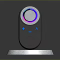 Modern Computer Controller With Colorful Light Ring And Symbol Buttons On Silver Base 3d model