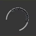 Curved Industrial Mechanical Part Featuring Black White Segments And Smooth Arc